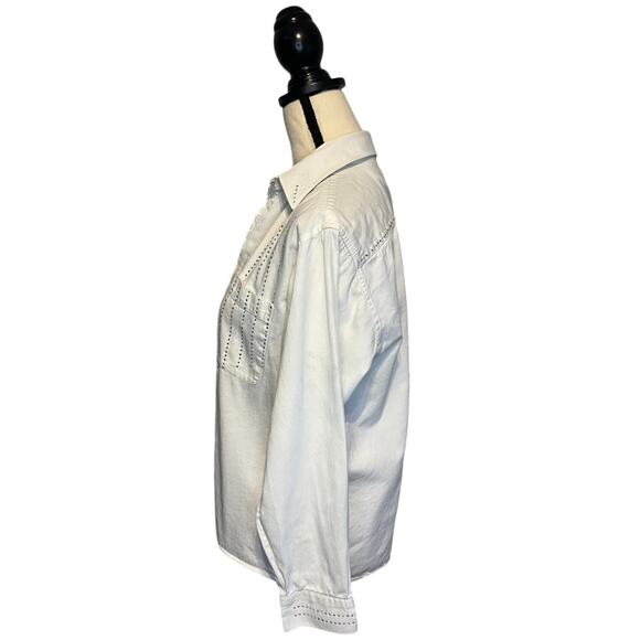 Infinity Fashions Open Front Jacket Womens Sz Small White Rhinestones w/ Pocket - Picture 3 of 7